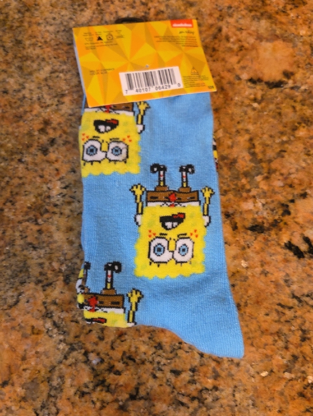 Nickelodeon SpongeBob Blue Yellow Crew Socks